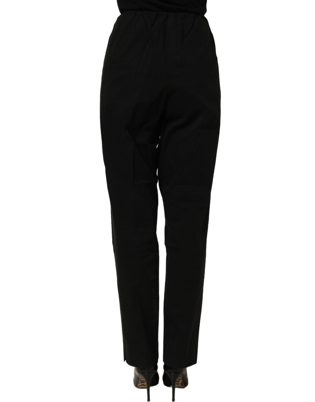 QL2 Black High-Waisted Straight Chino Women Trouser Pants - RIMODA
