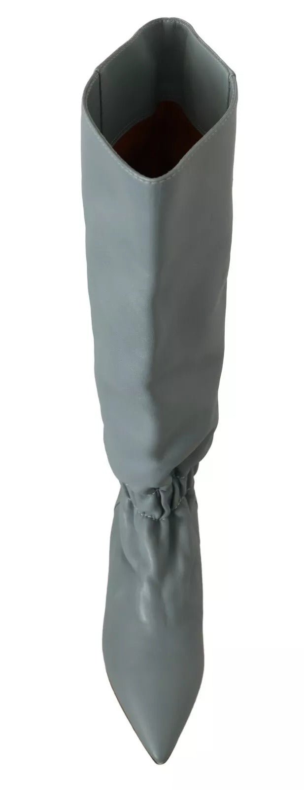 Red Valentino Blue Leather Elastic Flats Pull On Knee High Boots Shoes - RIMODA