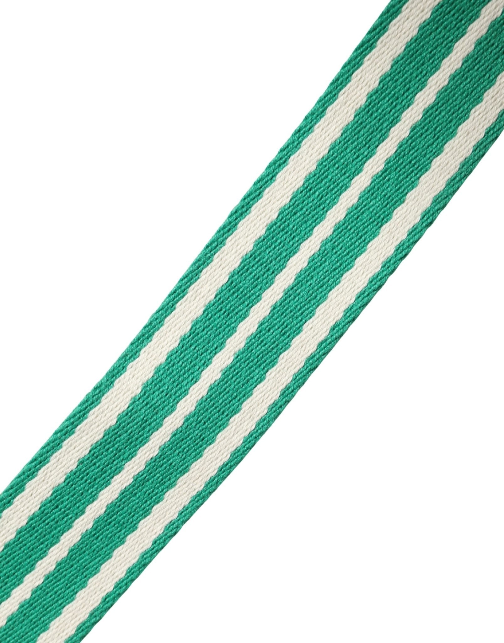 Red Valentino White Green Stripes Canvas Silver Metal Buckle Belt - RIMODA
