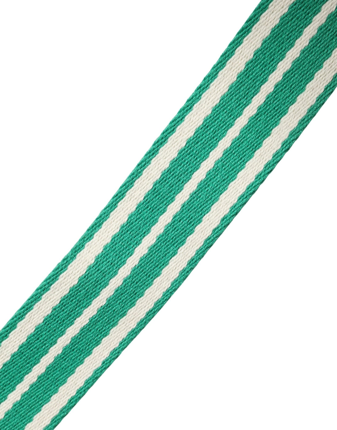 Red Valentino White Green Stripes Canvas Silver Metal Buckle Belt - RIMODA