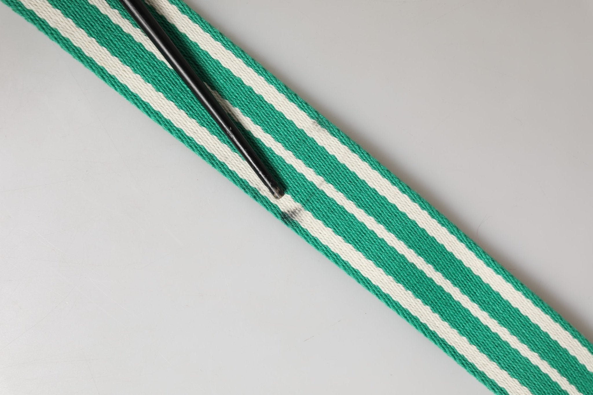 Red Valentino White Green Stripes Canvas Silver Metal Buckle Belt - RIMODA