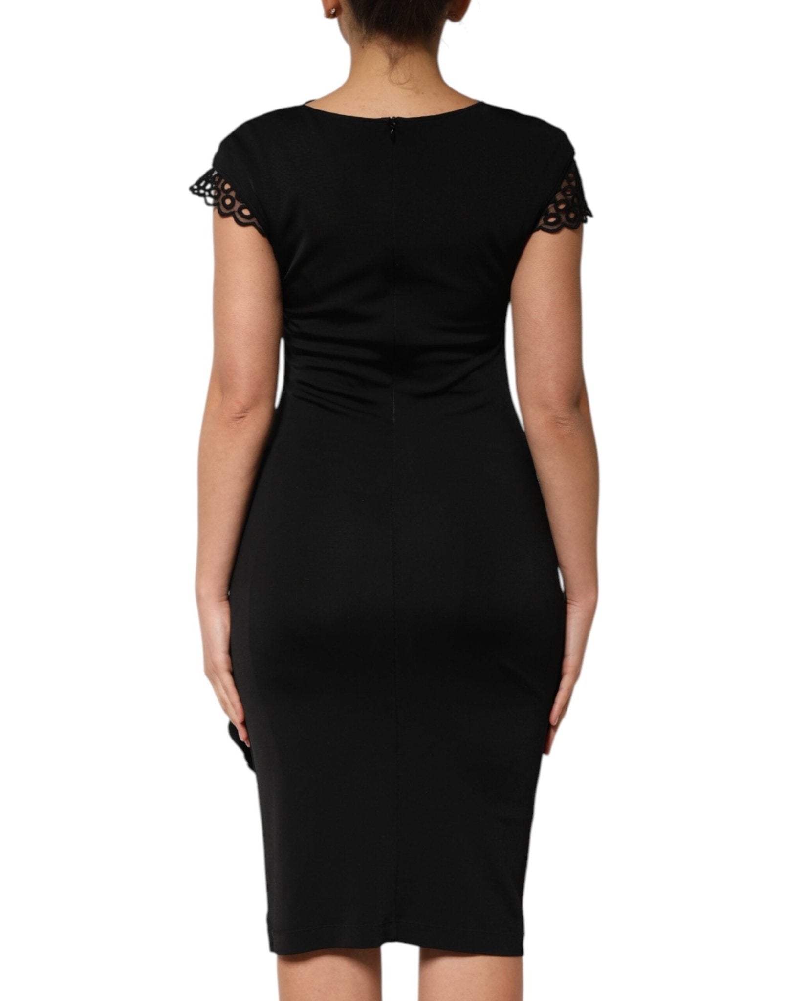 Roberto Cavalli Black Bodycon Short Sleeves Dress - RIMODA