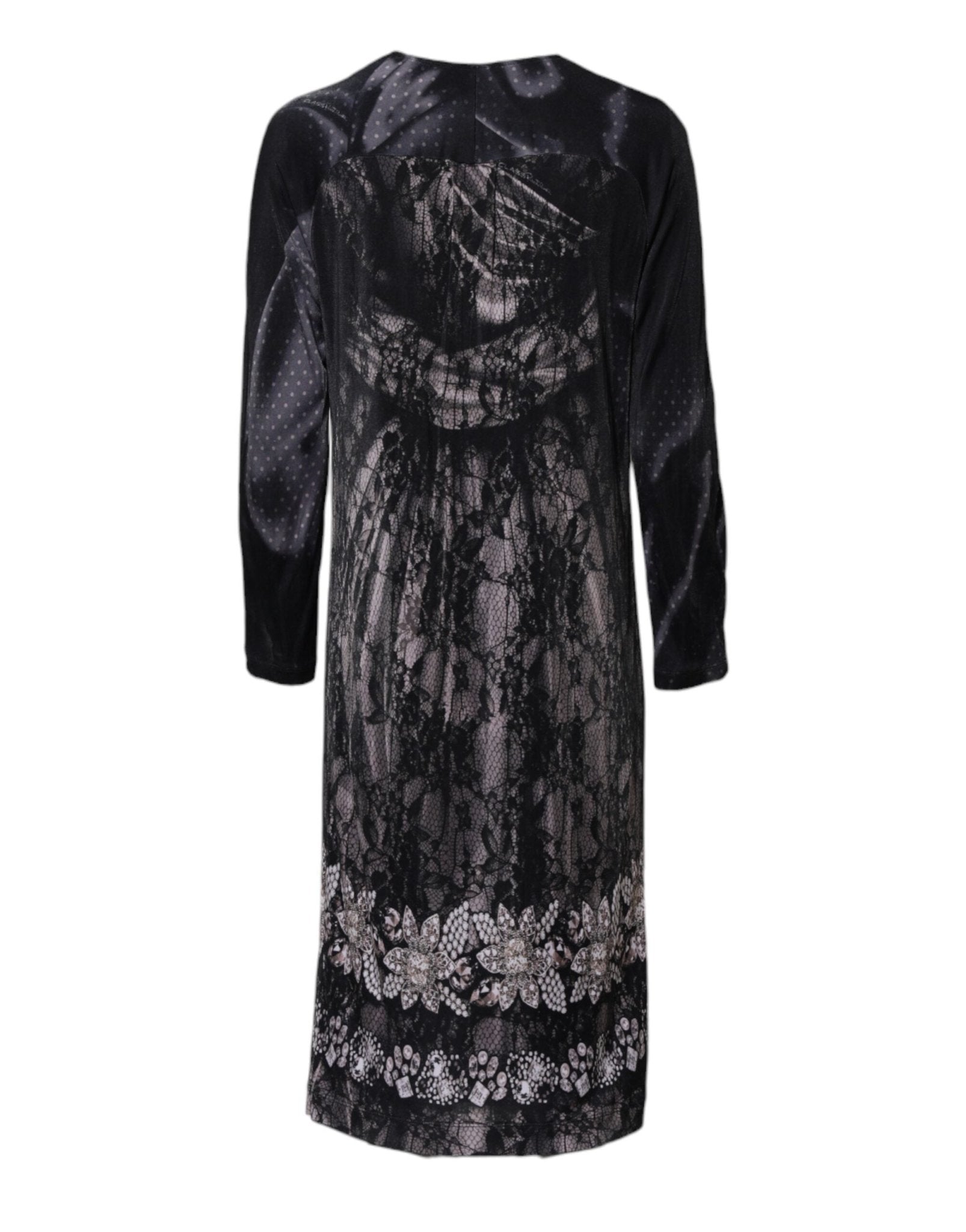 Roberto Cavalli Black Floral Viscose Sheath Midi Dress - RIMODA