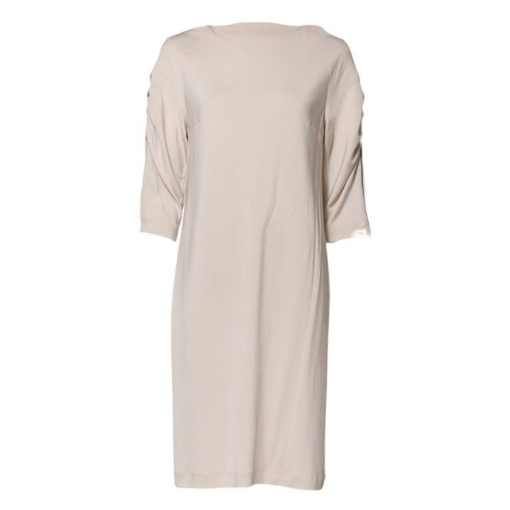 Roberto Cavalli Ivory Viscose Sheath Knee Length Dress - RIMODA