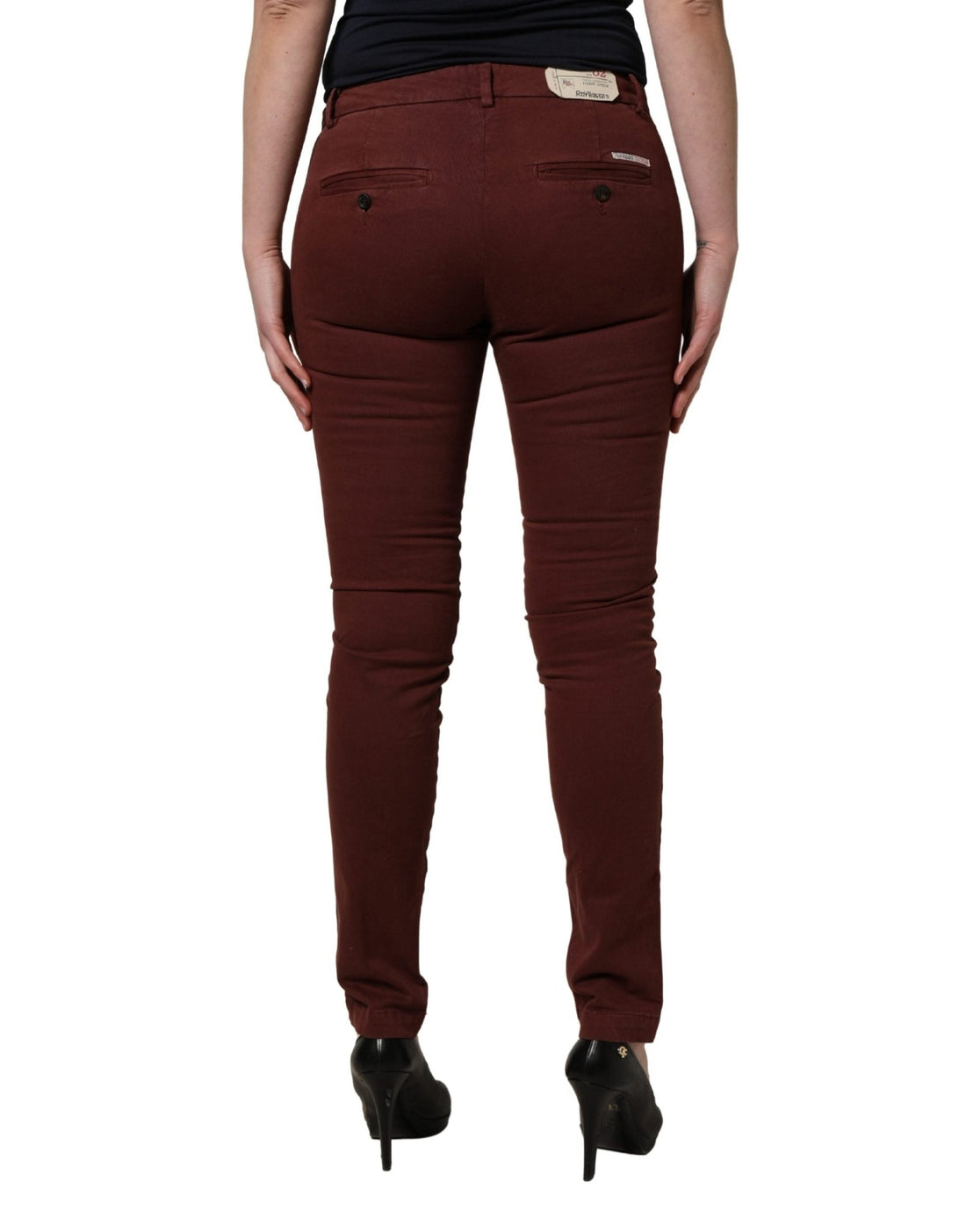 Roy Roger's Maroon Mid Waisted Slim Fit Denim Trouser Jeans - RIMODA