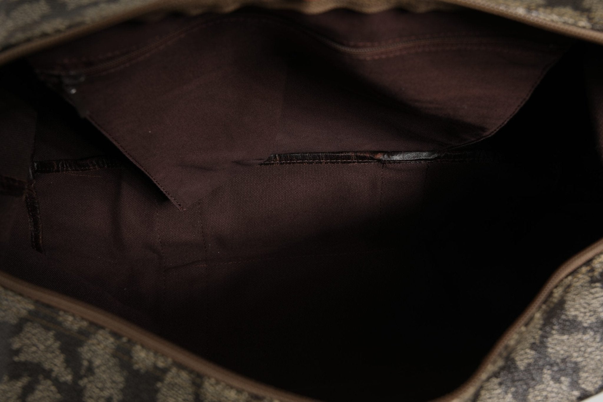 Saint Laurent Green and Brown Pattern Canvas Duffel Bag - RIMODA
