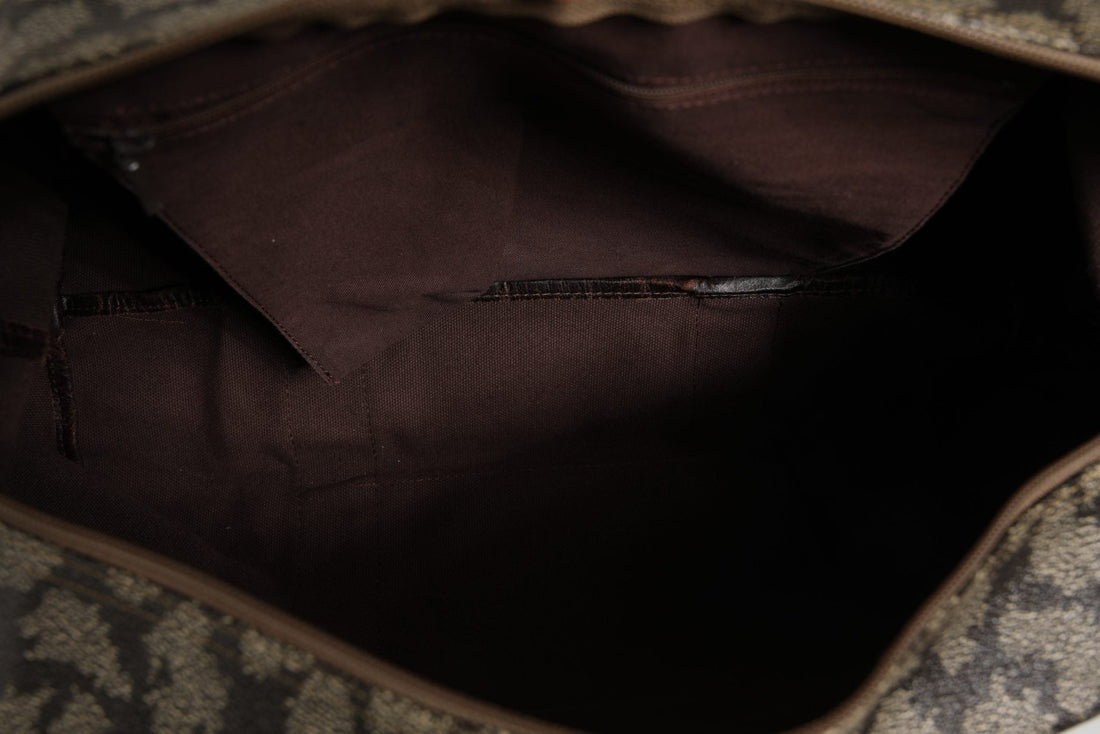 Saint Laurent Green and Brown Pattern Canvas Duffel Bag - RIMODA