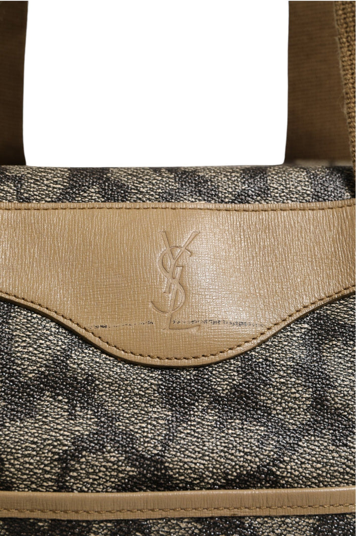 Saint Laurent Green and Brown Pattern Canvas Duffel Bag - RIMODA