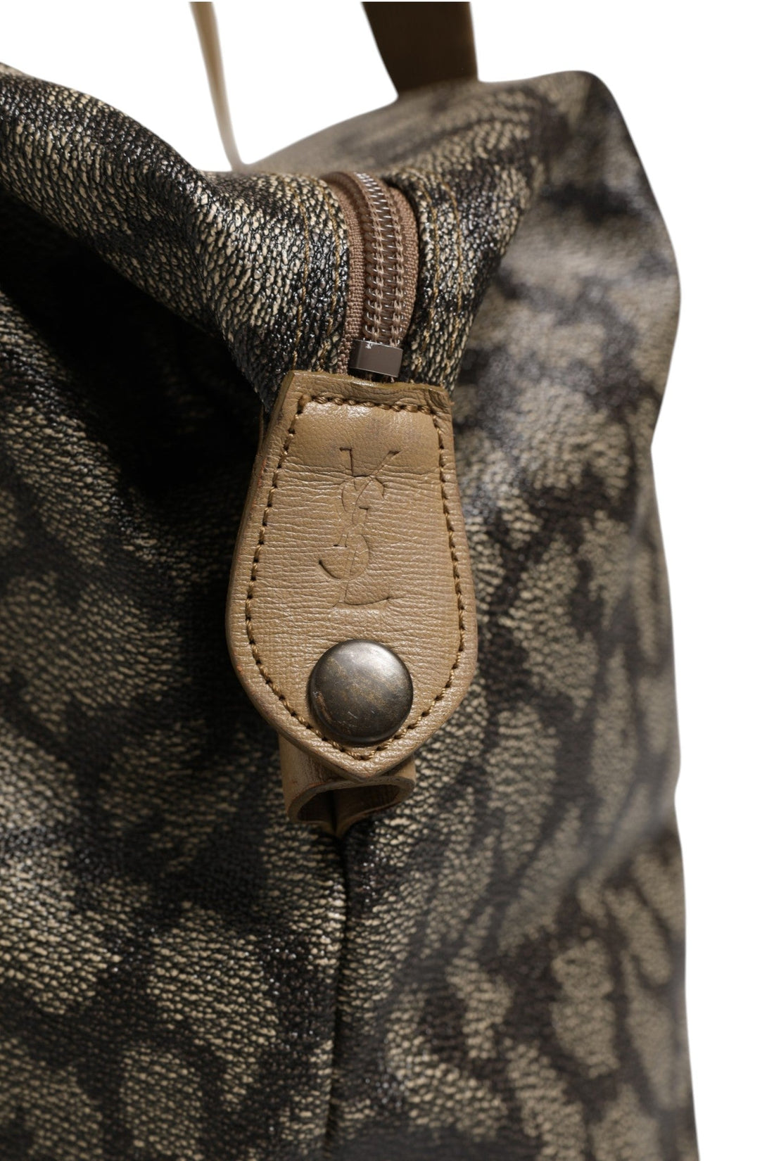 Saint Laurent Green and Brown Pattern Canvas Duffel Bag - RIMODA