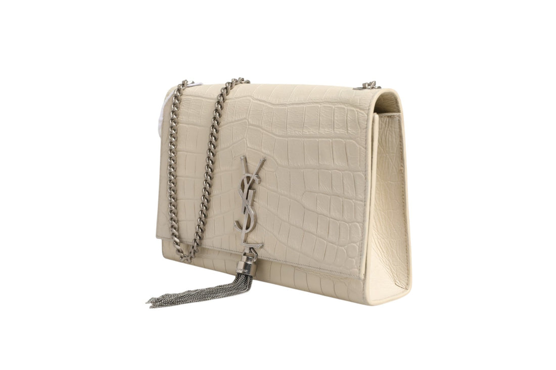 Saint Laurent Kate Tassel Small Croc - Embossed Leather - RIMODA