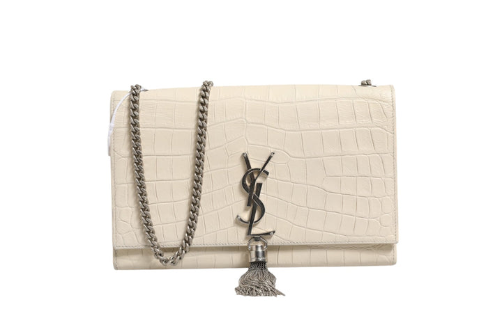 Saint Laurent Kate Tassel Small Croc - Embossed Leather - RIMODA