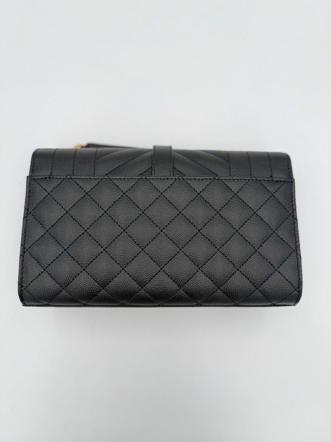 Saint Laurent SAINT LAURENT ENVELOPE SMALL in Black Grained Leather Handbag - RIMODA