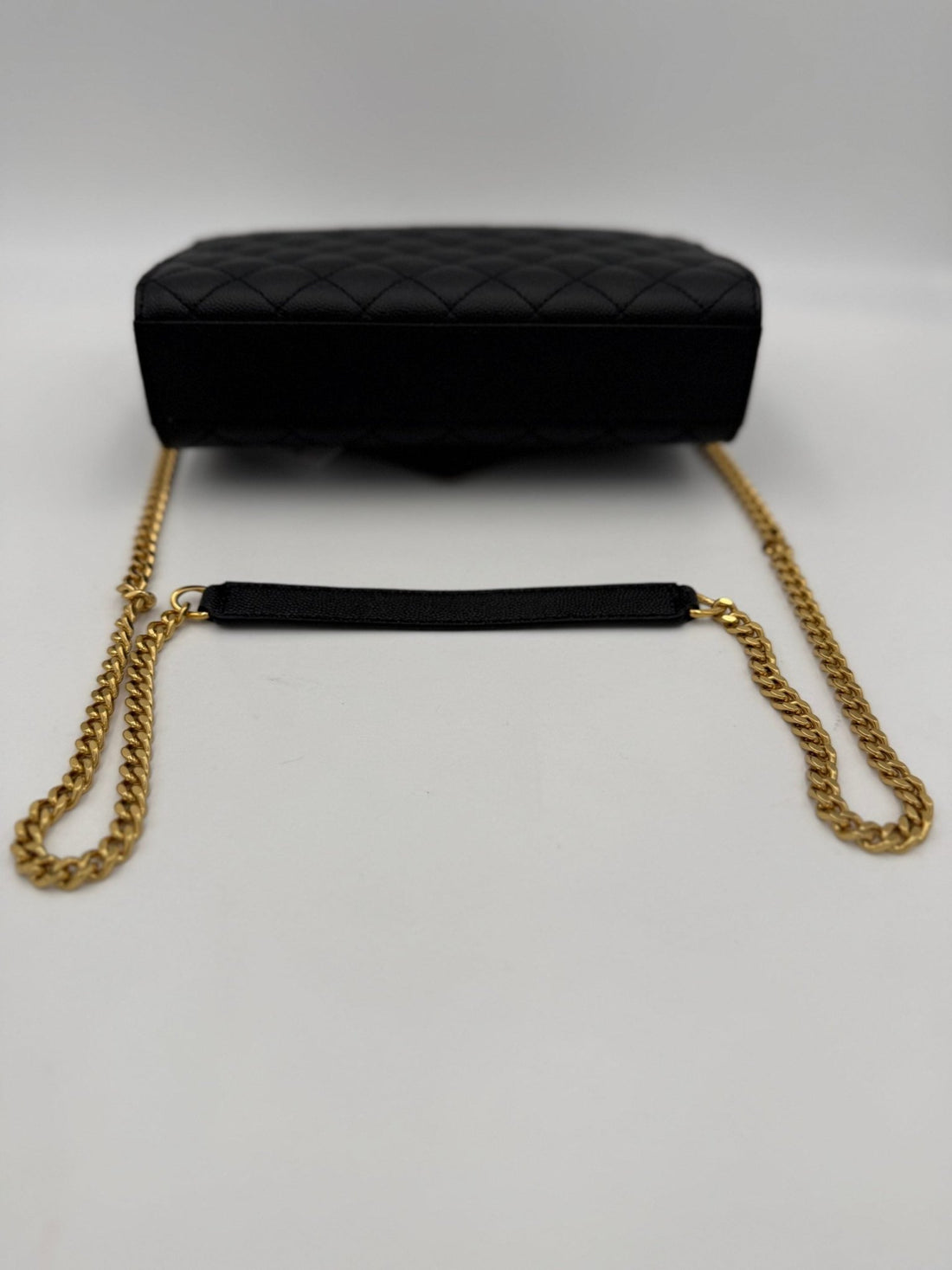 Saint Laurent SAINT LAURENT ENVELOPE SMALL in Black Grained Leather Handbag - RIMODA