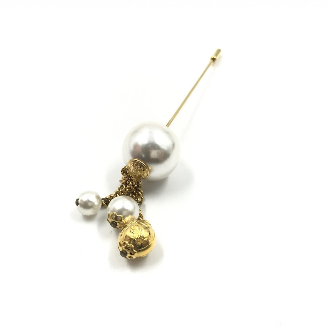 Salvatore Ferragamo Pin Brooch, Pearl Style, Box - RIMODA