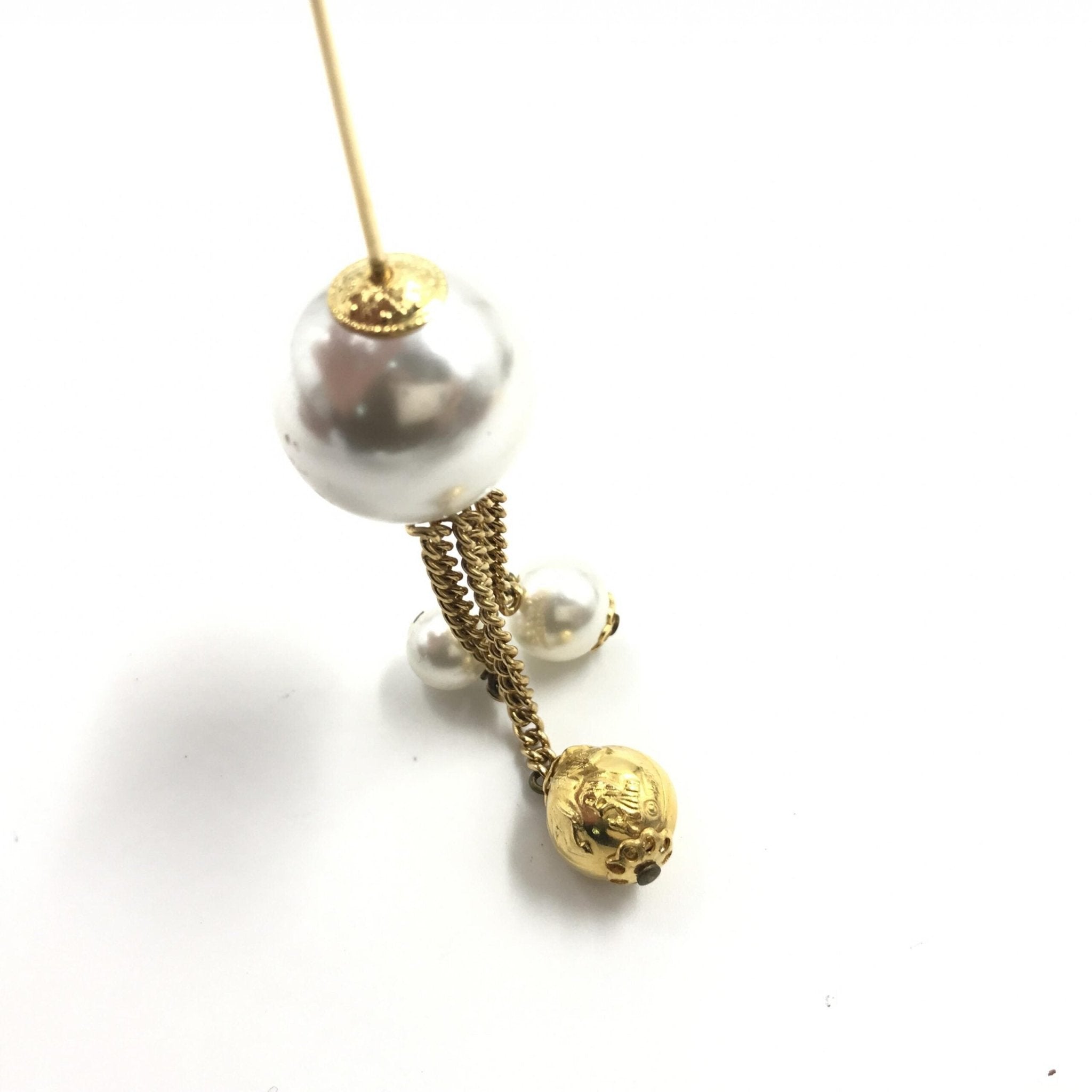 Salvatore Ferragamo Pin Brooch, Pearl Style, Box - RIMODA