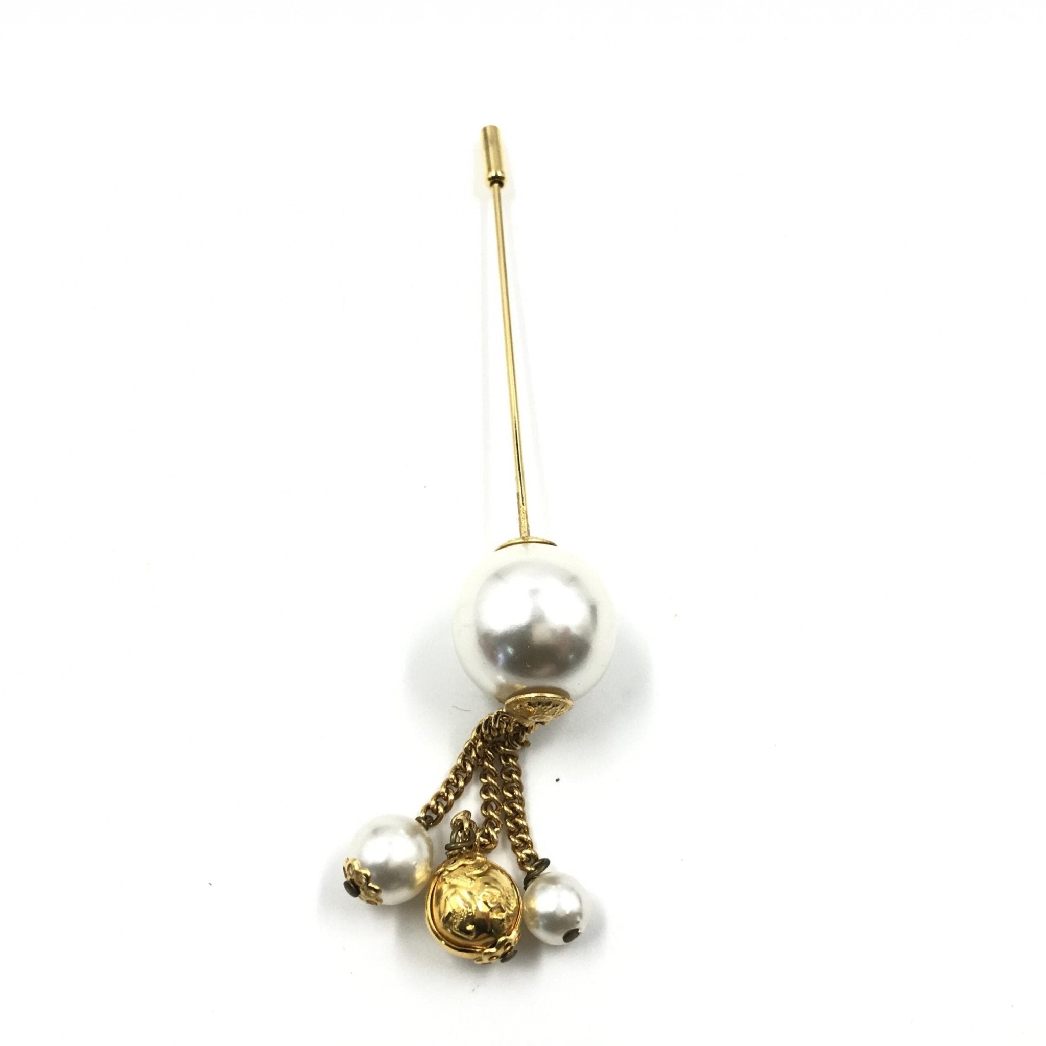 Salvatore Ferragamo Pin Brooch, Pearl Style, Box - RIMODA