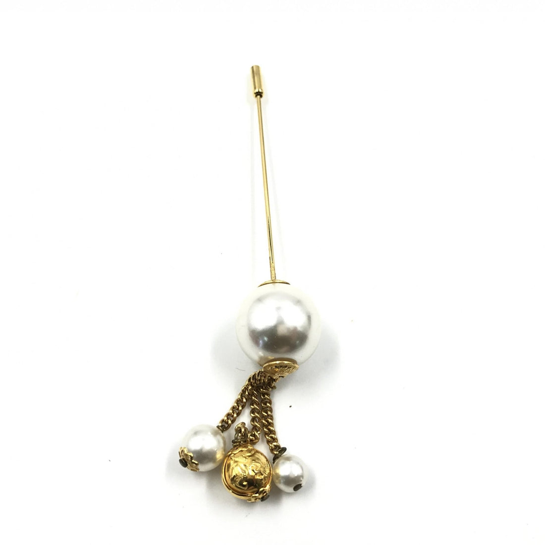 Salvatore Ferragamo Pin Brooch, Pearl Style, Box - RIMODA