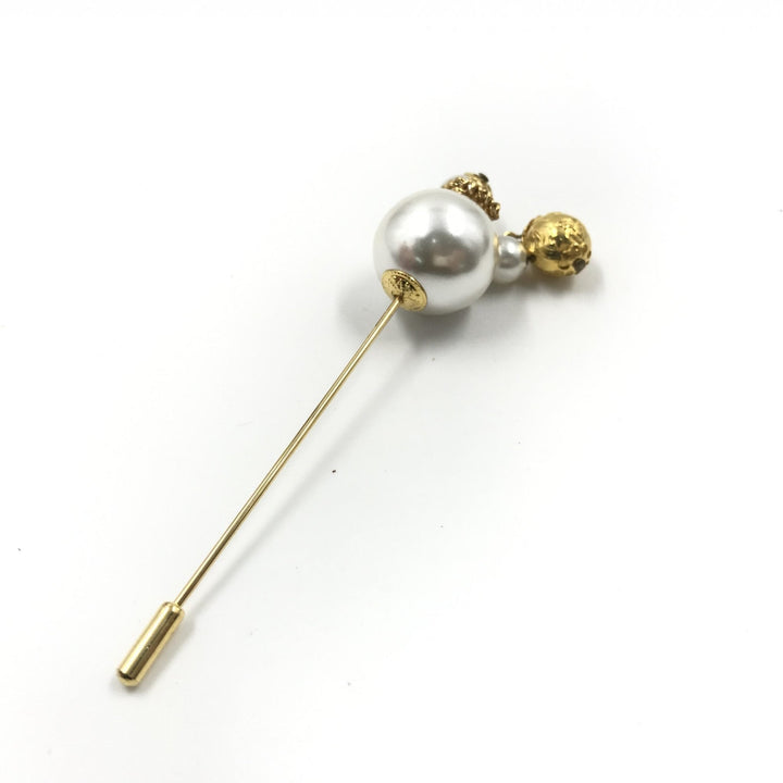 Salvatore Ferragamo Pin Brooch, Pearl Style, Box - RIMODA
