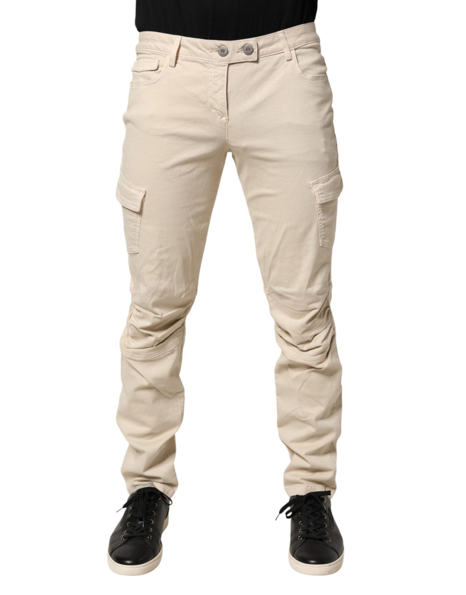 Scervino Street Beige Skinny Fit Mid Waist Men Denim Jeans - RIMODA