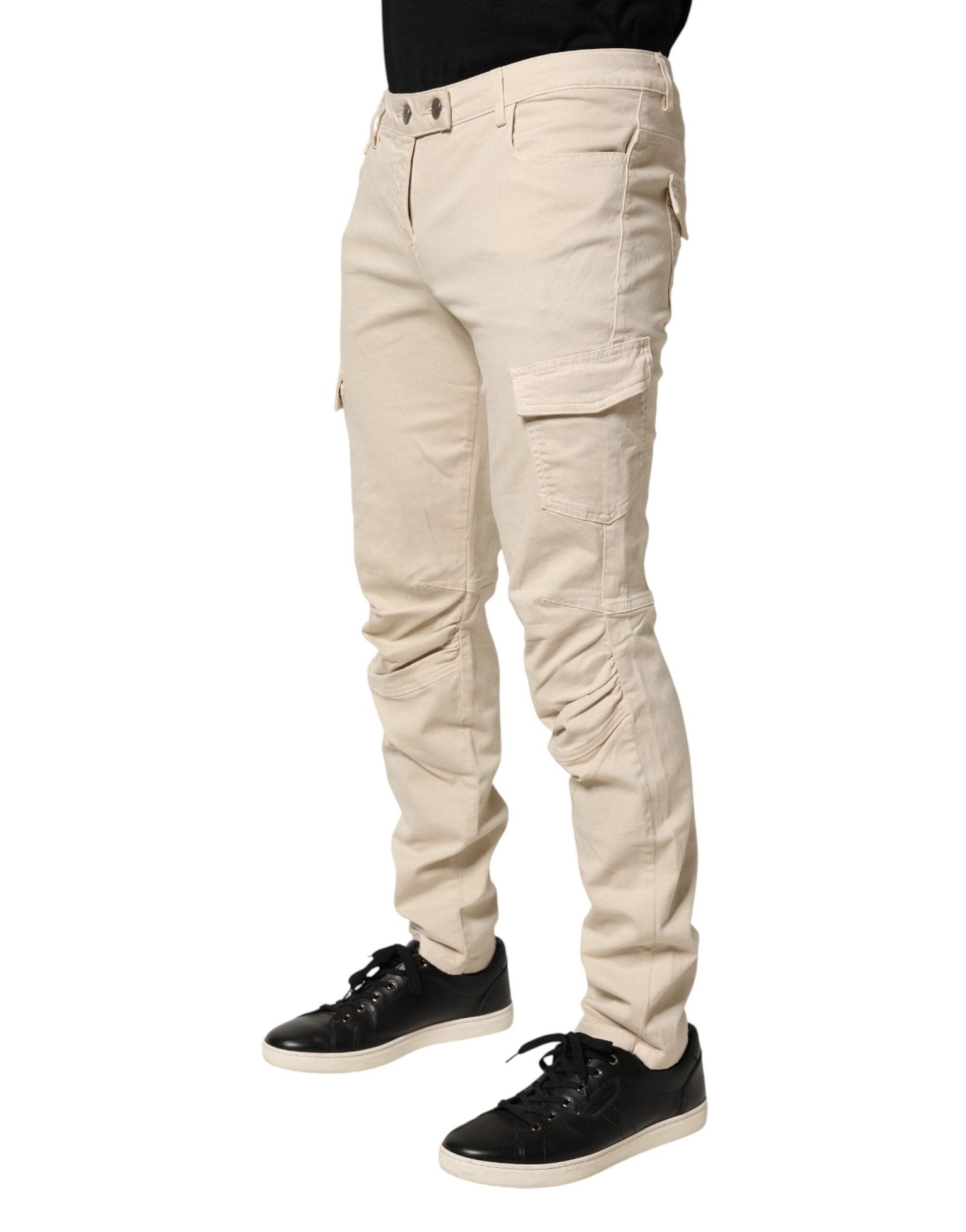 Scervino Street Beige Skinny Fit Mid Waist Men Denim Jeans - RIMODA