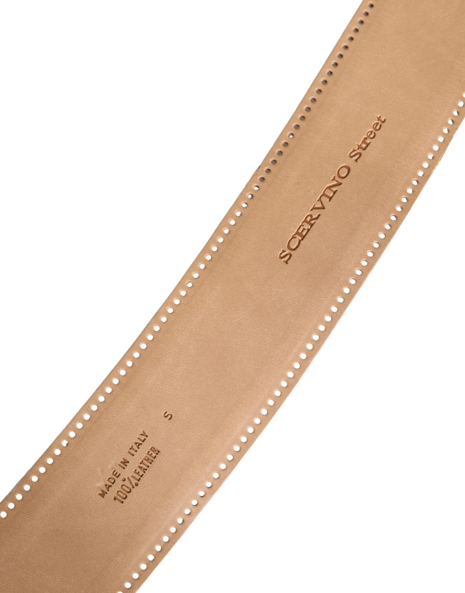 Scervino Street White Textured Leather Wide SilverMetal Buckle Belt - RIMODA