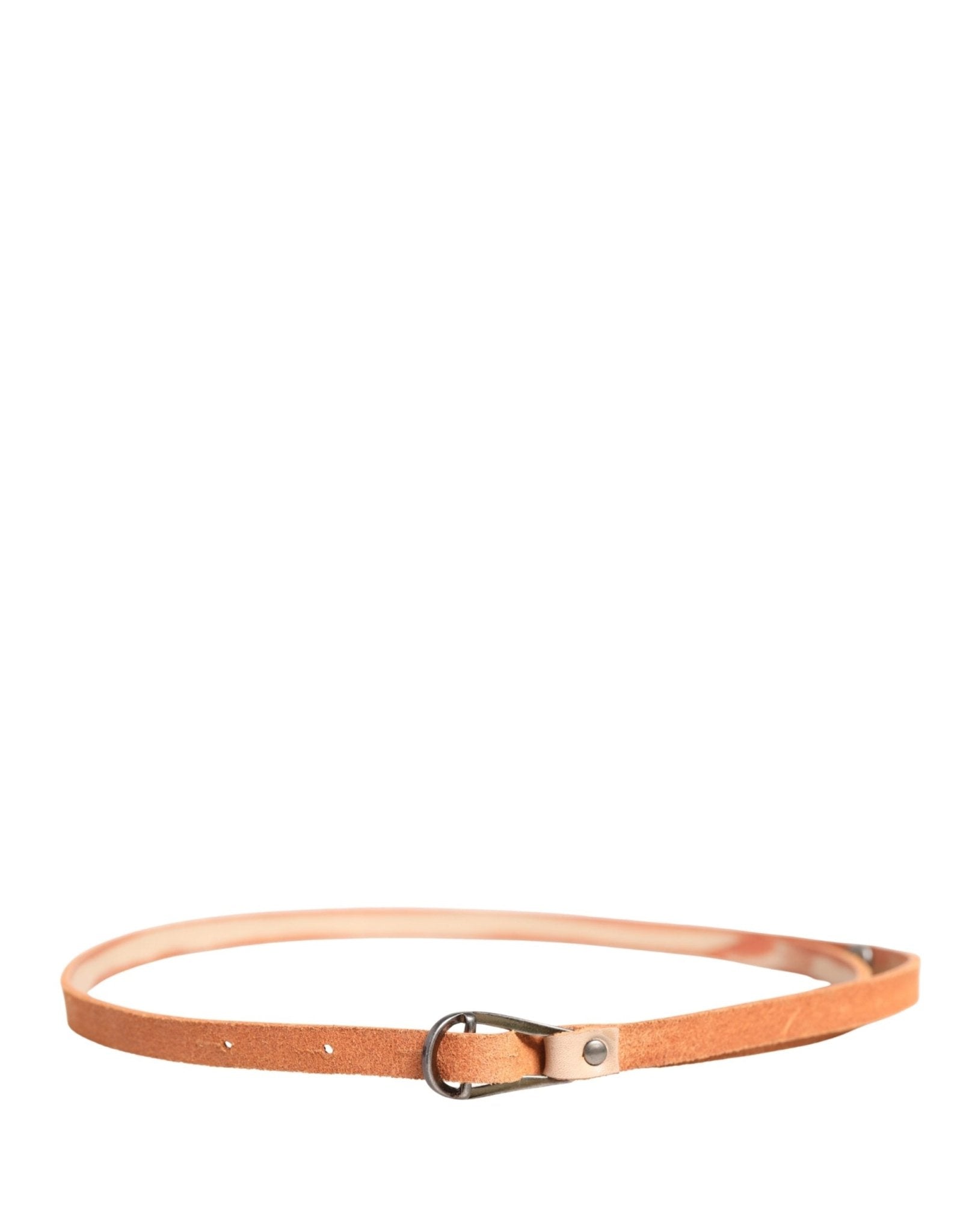 Scervino Street Women Orange Silver Metal Buckle Skinny Belt - RIMODA