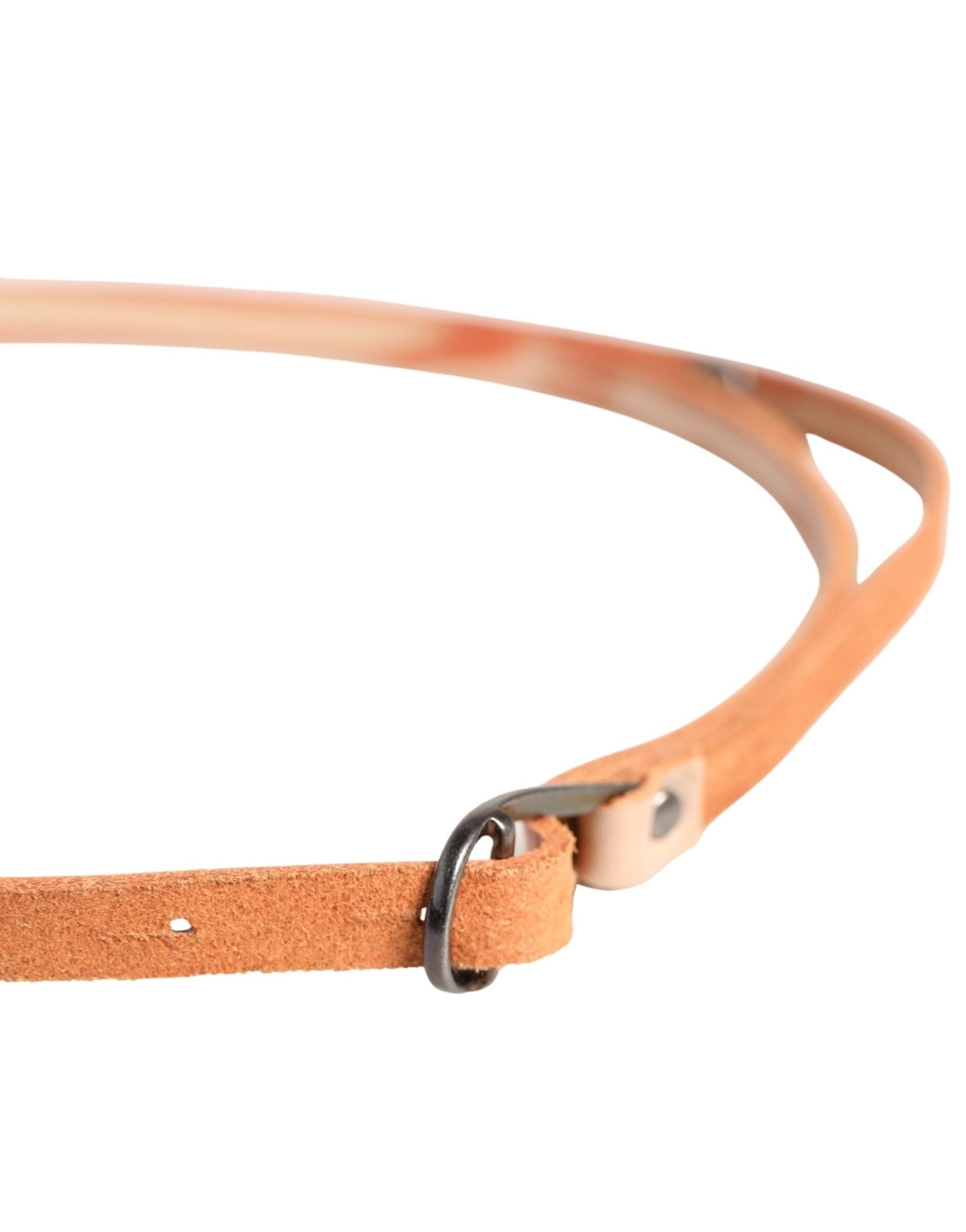 Scervino Street Women Orange Silver Metal Buckle Skinny Belt - RIMODA