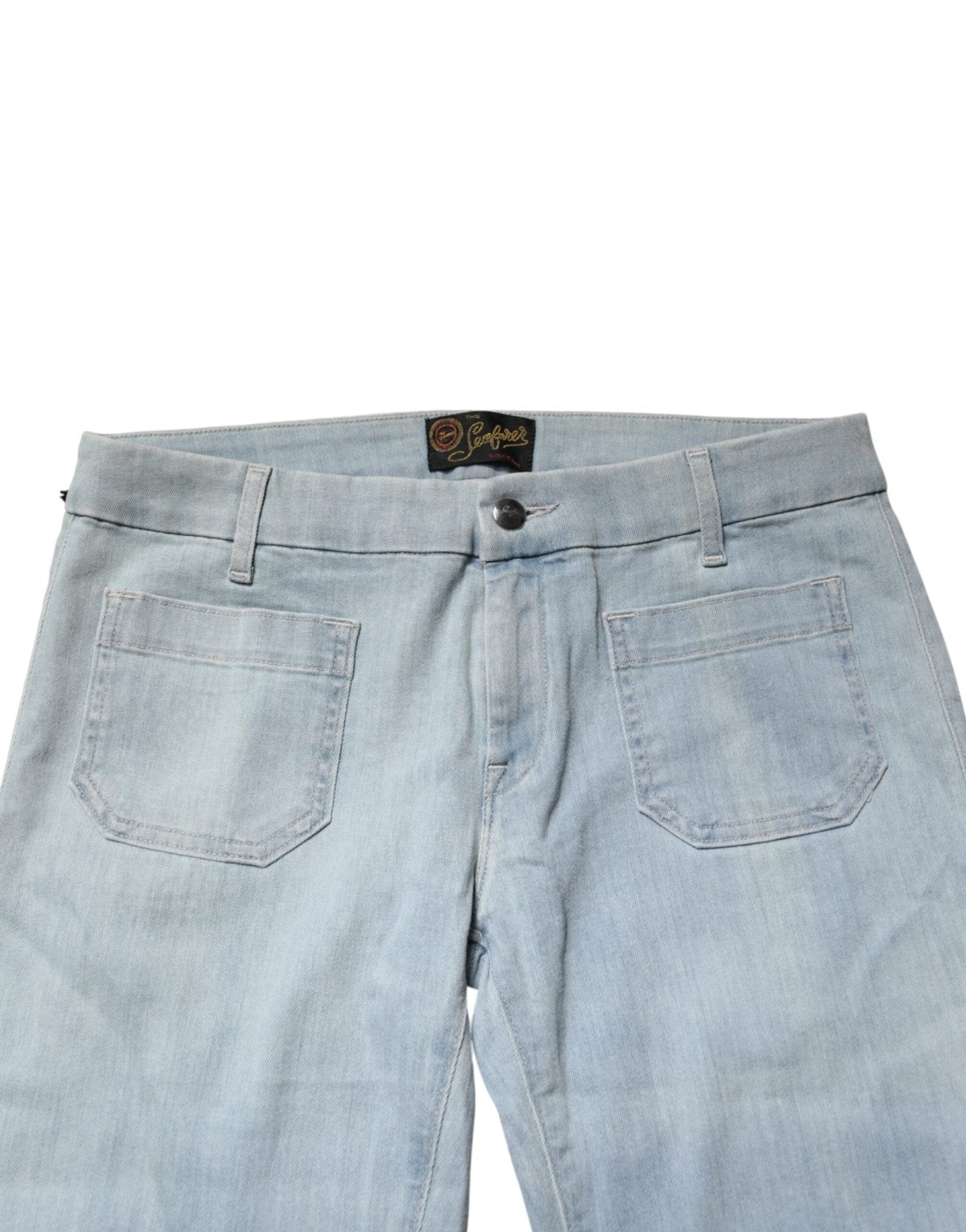 Seafarer Light Blue Boot Cut Mid Waist Denim Casual Jeans - RIMODA