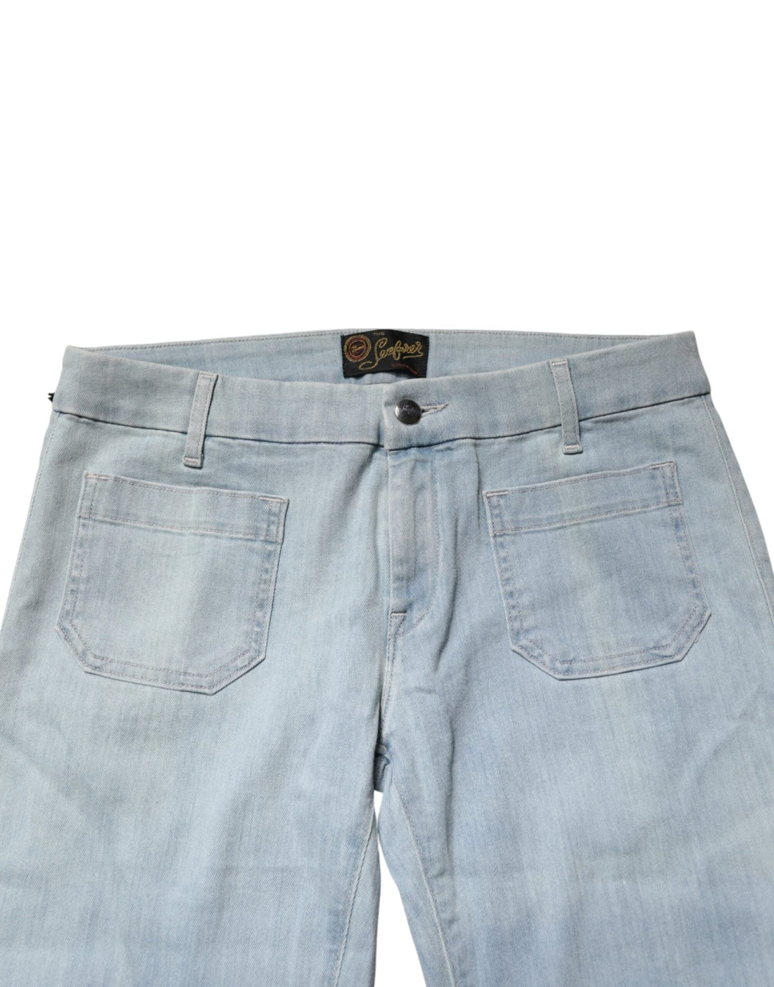 Seafarer Light Blue Boot Cut Mid Waist Denim Casual Jeans - RIMODA