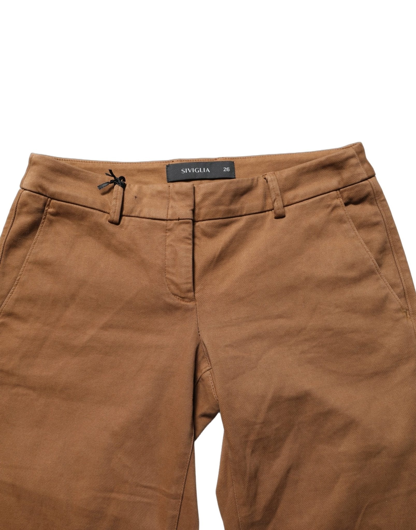 Siviglia Brown Low Waist Cotton Women Bootcut Trousers Pants - RIMODA