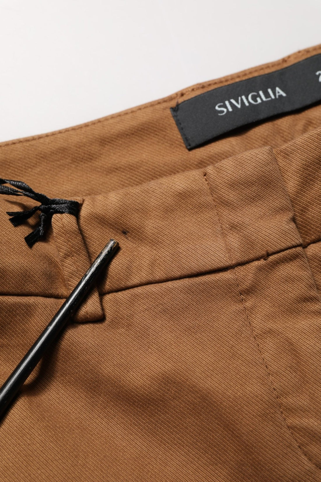 Siviglia Brown Low Waist Cotton Women Bootcut Trousers Pants - RIMODA