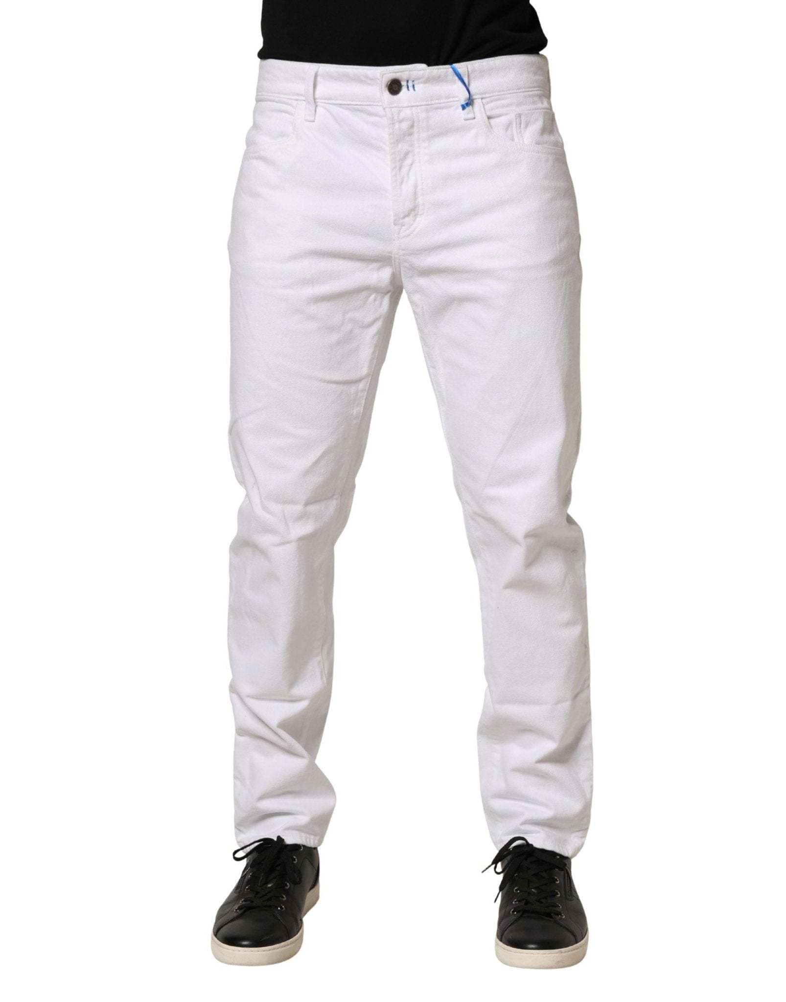 Siviglia White Mid Waist Cotton Skinny Denim Men Trouser Jeans - RIMODA
