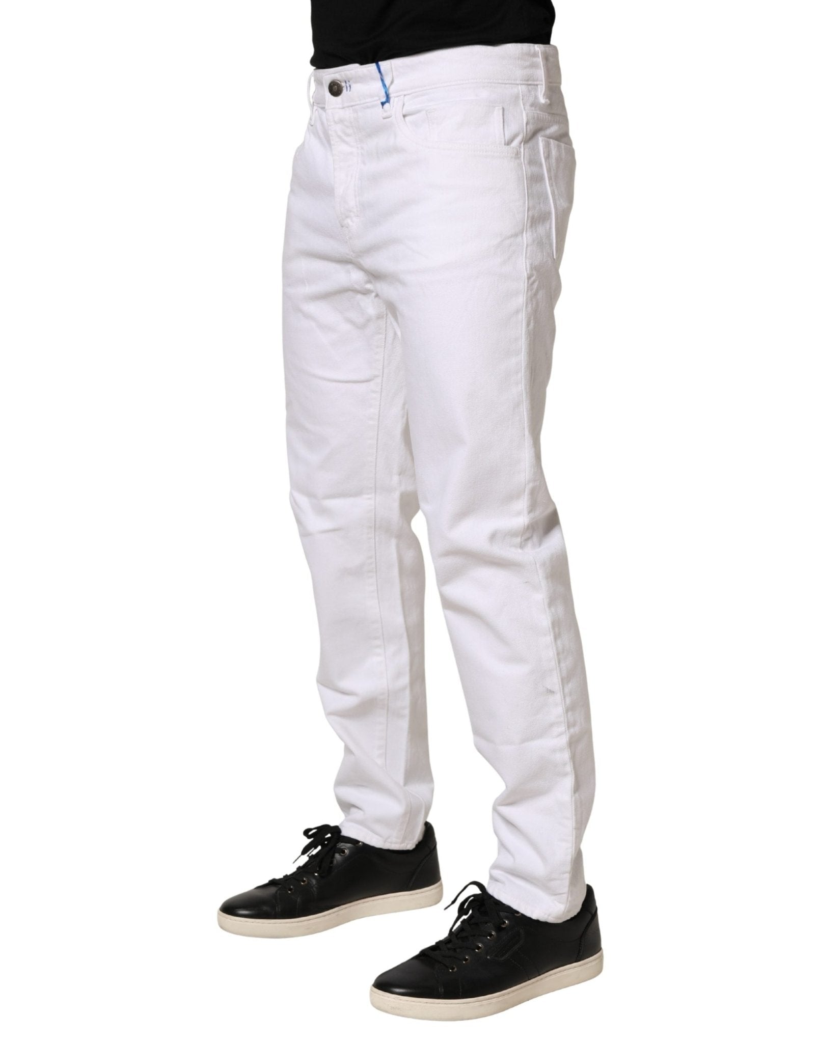 Siviglia White Mid Waist Cotton Skinny Denim Men Trouser Jeans - RIMODA