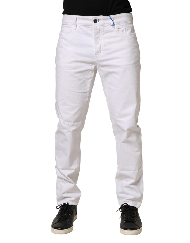 Siviglia White Mid Waist Cotton Skinny Denim Men Trouser Jeans - RIMODA