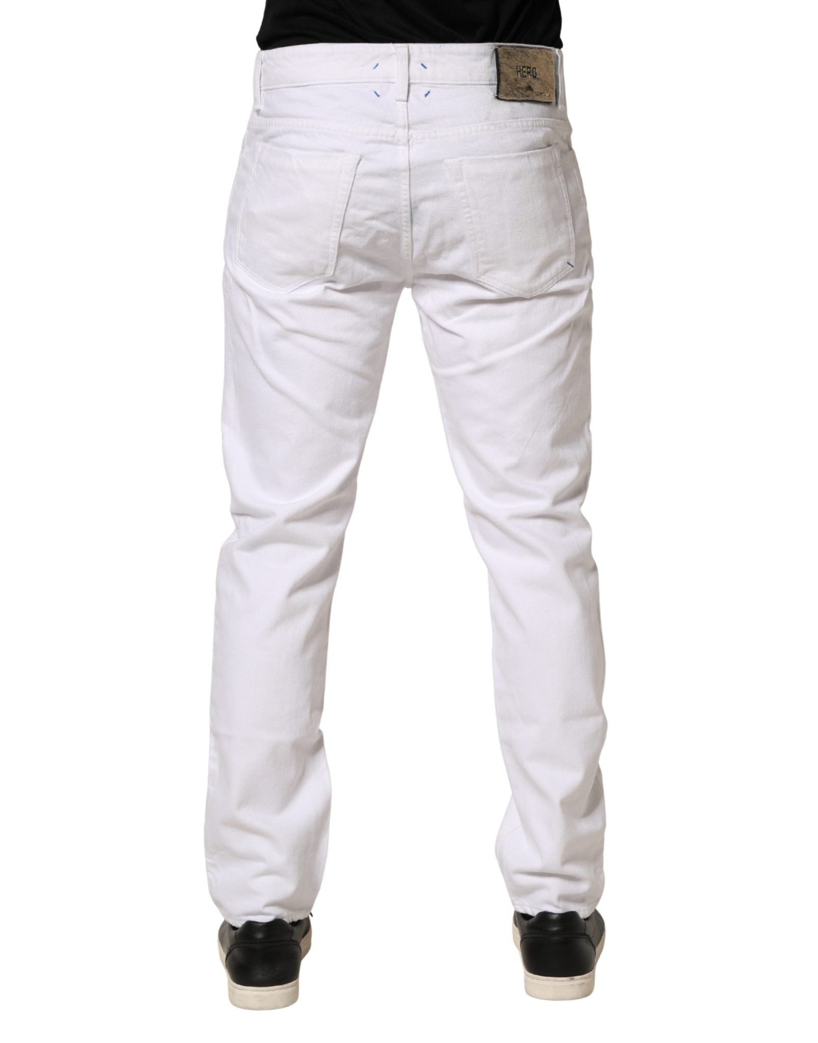 Siviglia White Mid Waist Cotton Skinny Denim Men Trouser Jeans - RIMODA