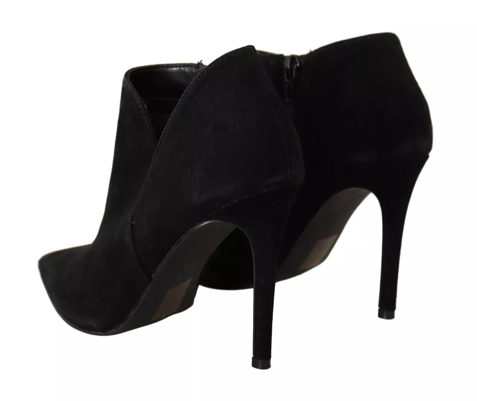Steve Madden Black Suede Leather Stiletto Heels Boots Shoes - RIMODA