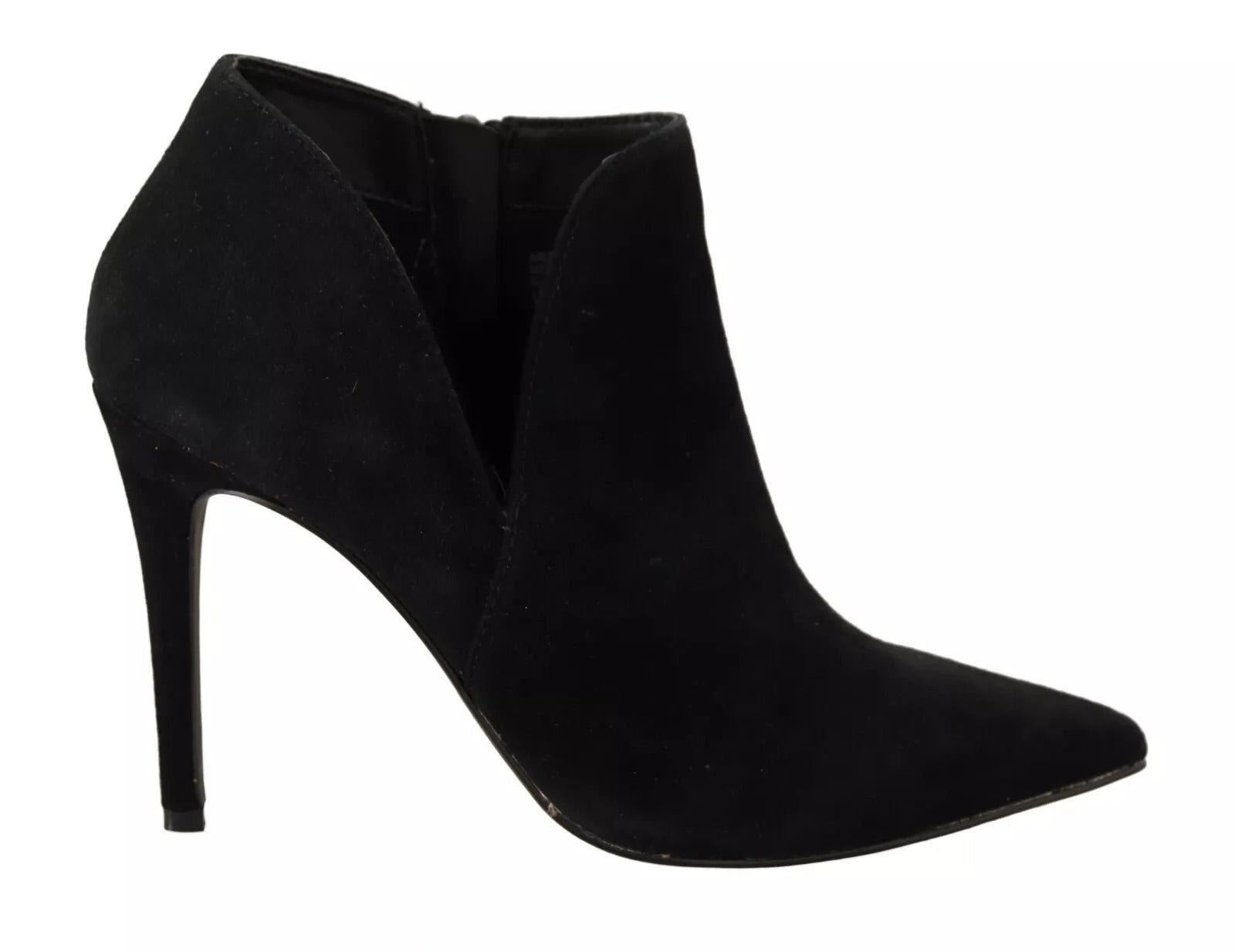 Steve Madden Black Suede Leather Stiletto Heels Boots Shoes - RIMODA