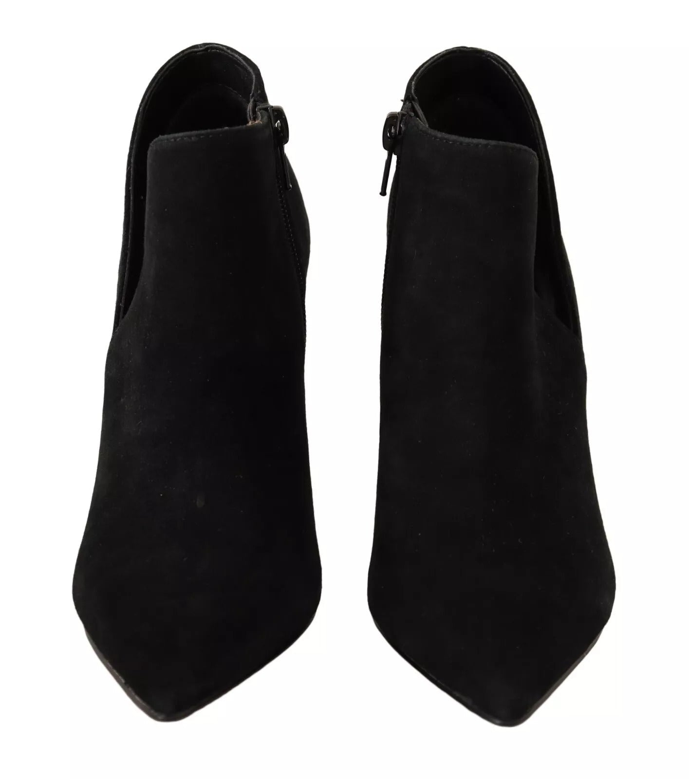 Steve Madden Black Suede Leather Stiletto Heels Boots Shoes - RIMODA