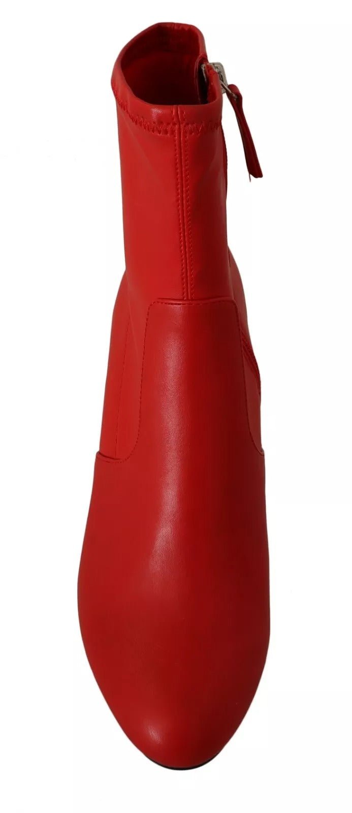 Steve Madden Red Leather Block Heels Ankle Boots Shoes - RIMODA