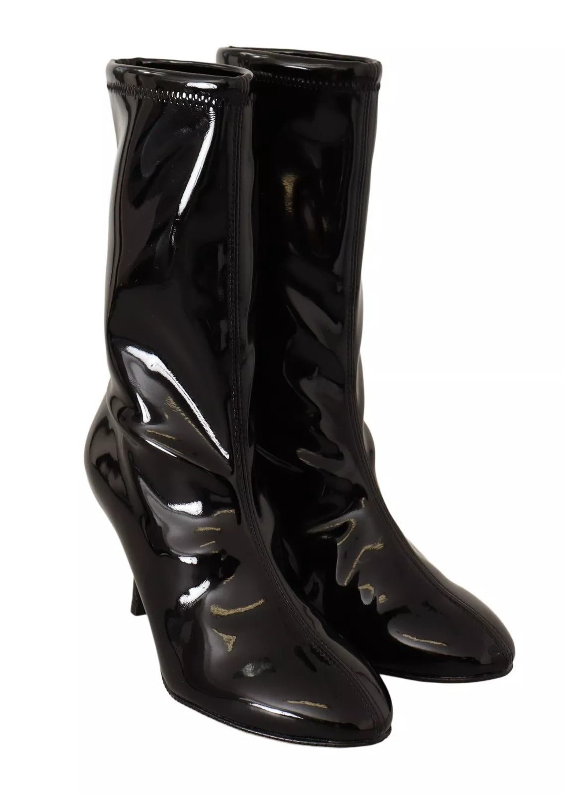 Stuart Weitzman Black Patent Leather High Heels Boots Shoes - RIMODA