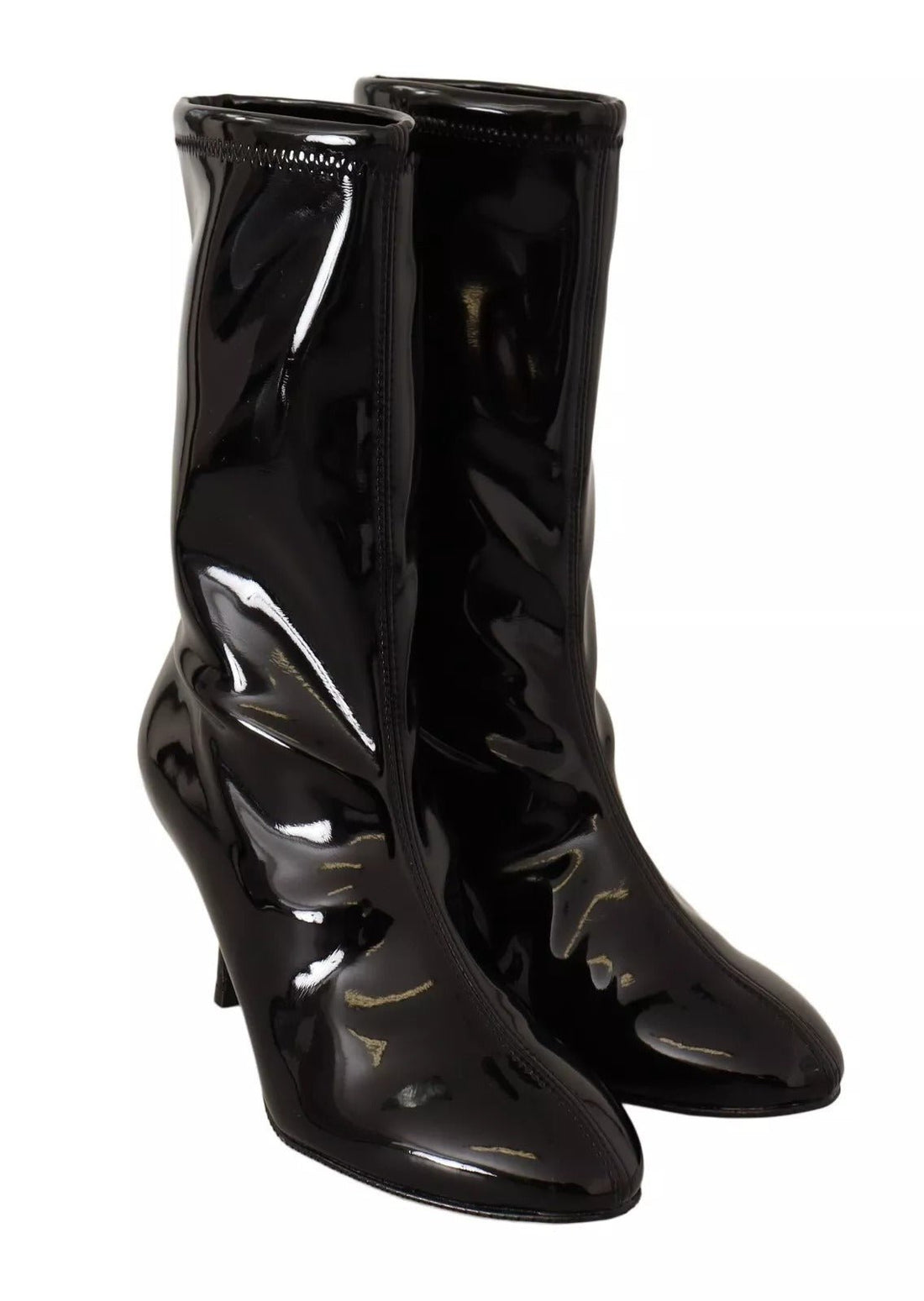 Stuart Weitzman Black Patent Leather High Heels Boots Shoes - RIMODA