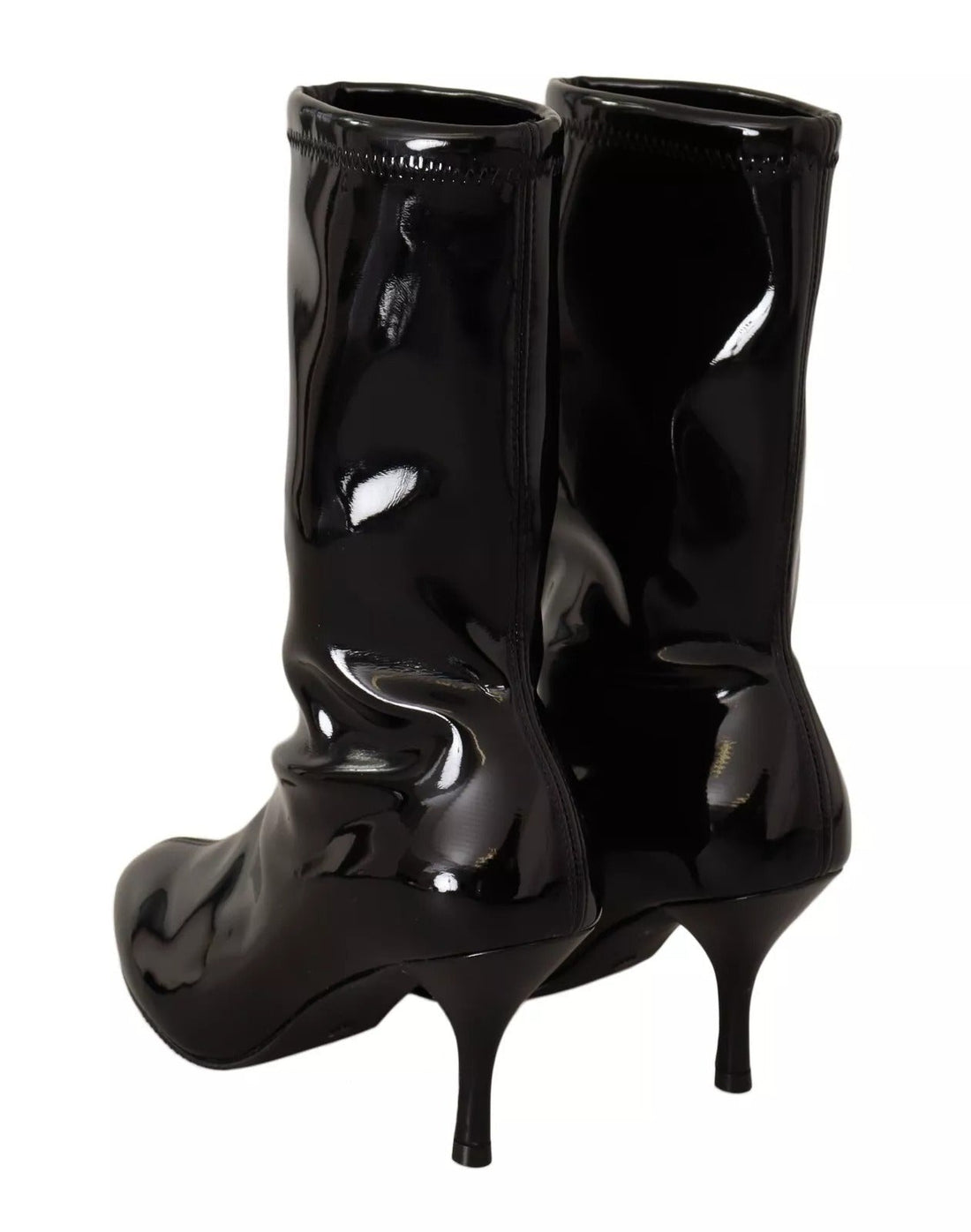 Stuart Weitzman Black Patent Leather High Heels Boots Shoes - RIMODA