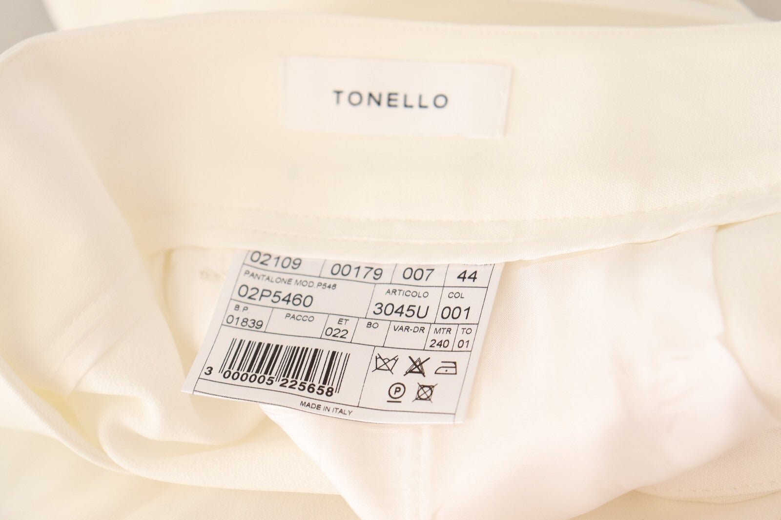 Tonello White High Waist Pleated Straight Formal Trouser Pants - RIMODA