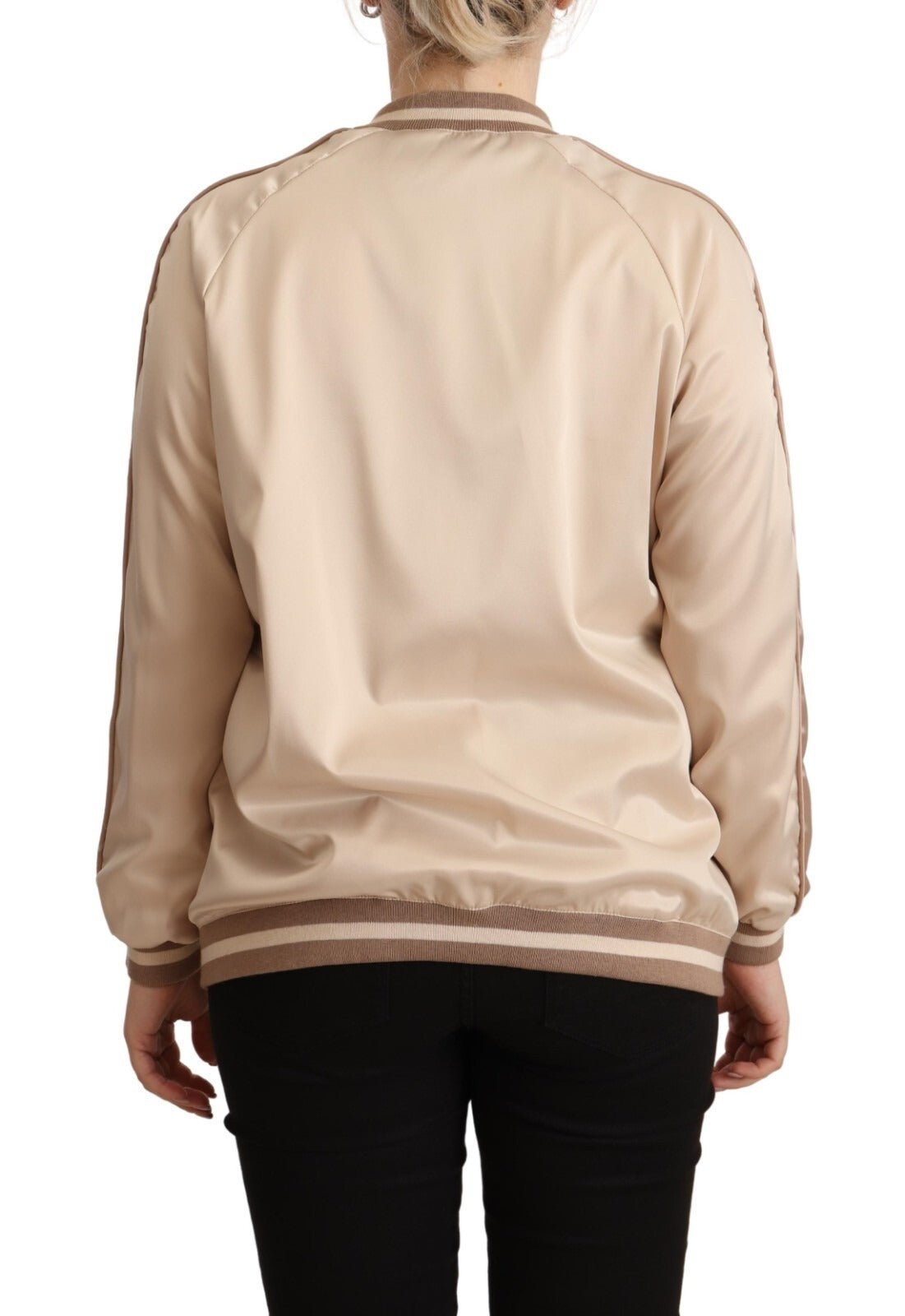 Twinset Bomber Full Zip Beige Long Sleeves Polyester Jacket - RIMODA