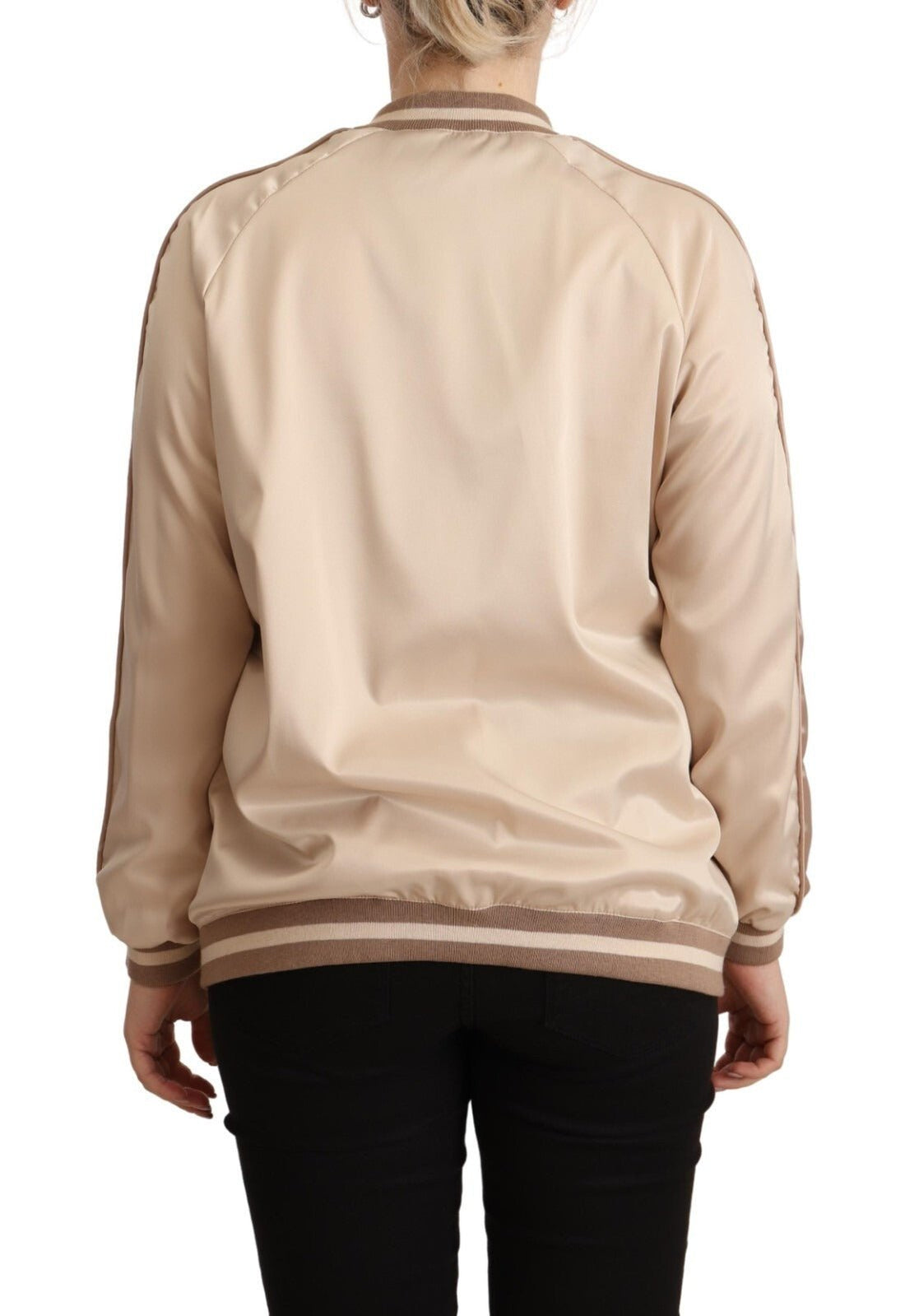 Twinset Bomber Full Zip Beige Long Sleeves Polyester Jacket - RIMODA