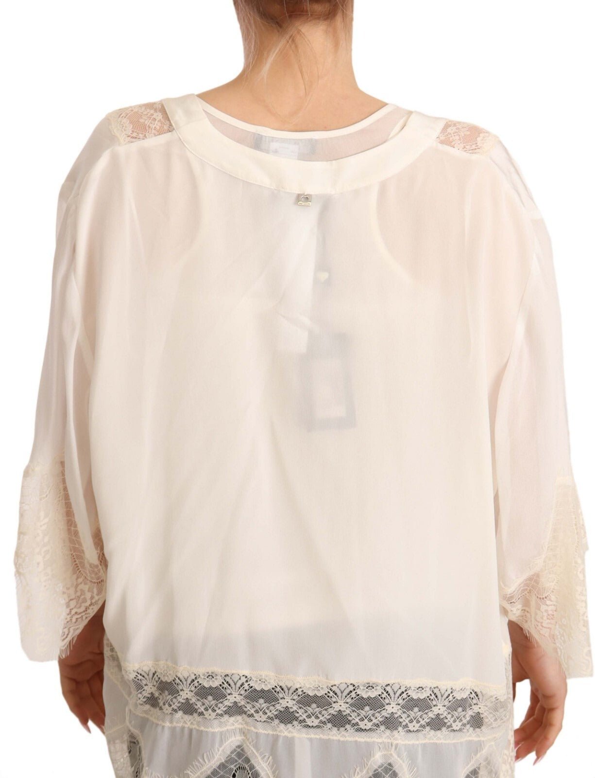 Twinset Off White Tank Lace Trim Cardigan Women Blouse Tops - RIMODA