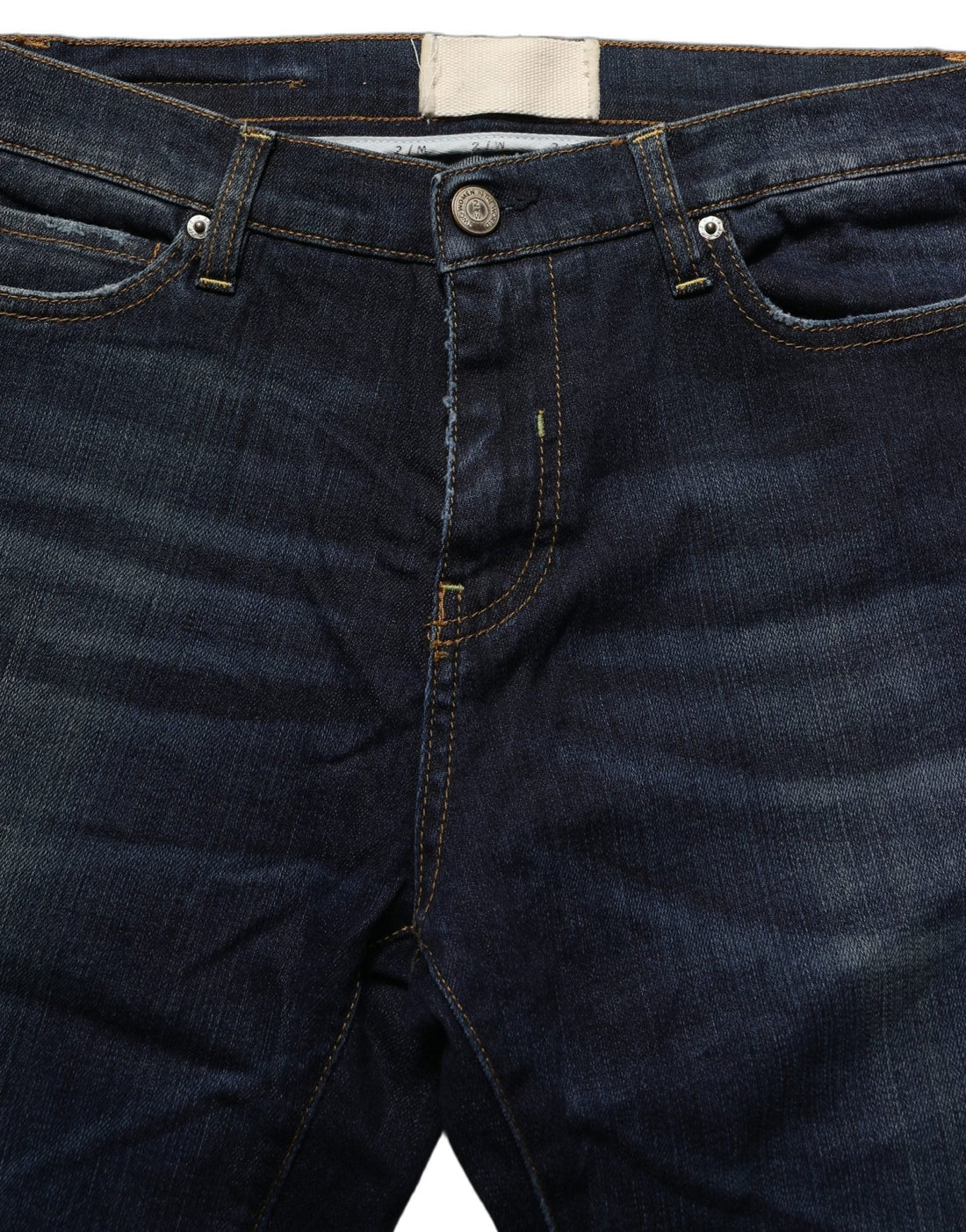 Two women in the world Dark Blue Washed Mid-Waisted Flared Denim Casual Jeans - RIMODA