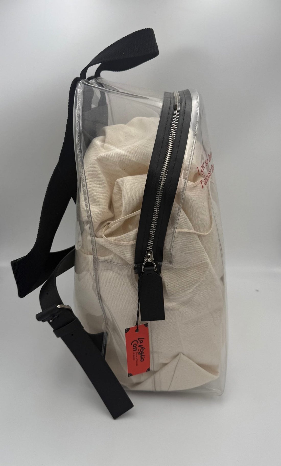 Valentino Garavani VALENTINO GARAVANI Leather and Transparent Plastic Backpack - RIMODA