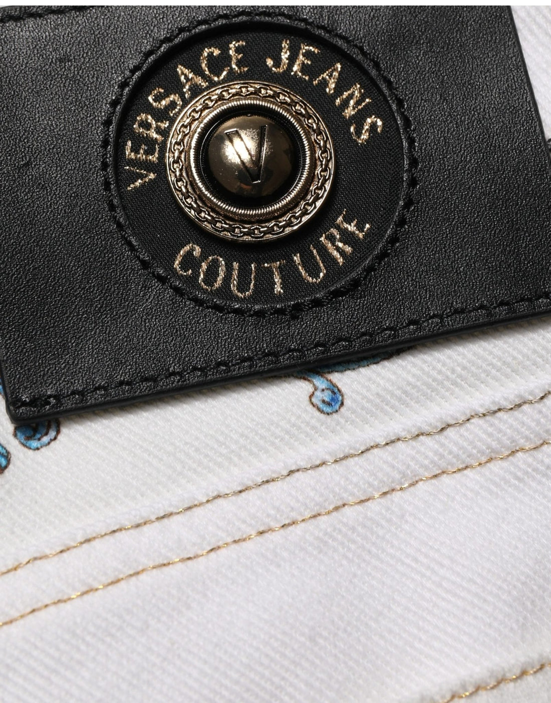 Versace Jeans Couture White Floral Print Skinny Denim Jeans - RIMODA