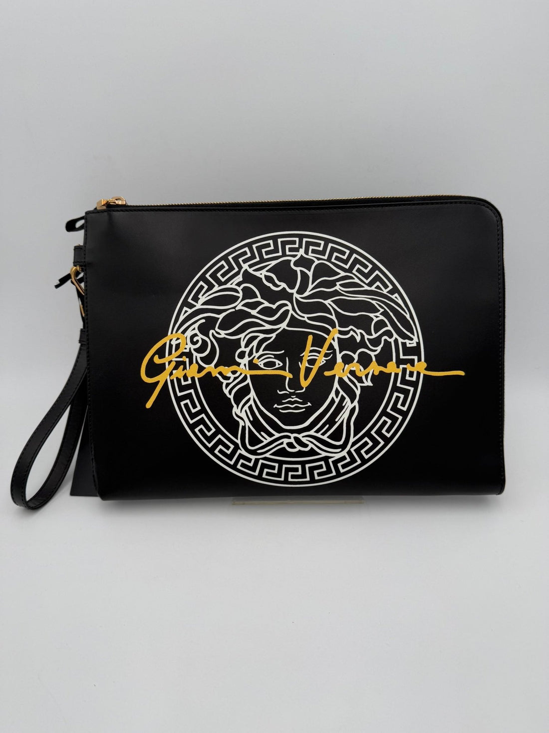 Versace VERSACE LA MEDUSA Signature Leather Clutch - RIMODA